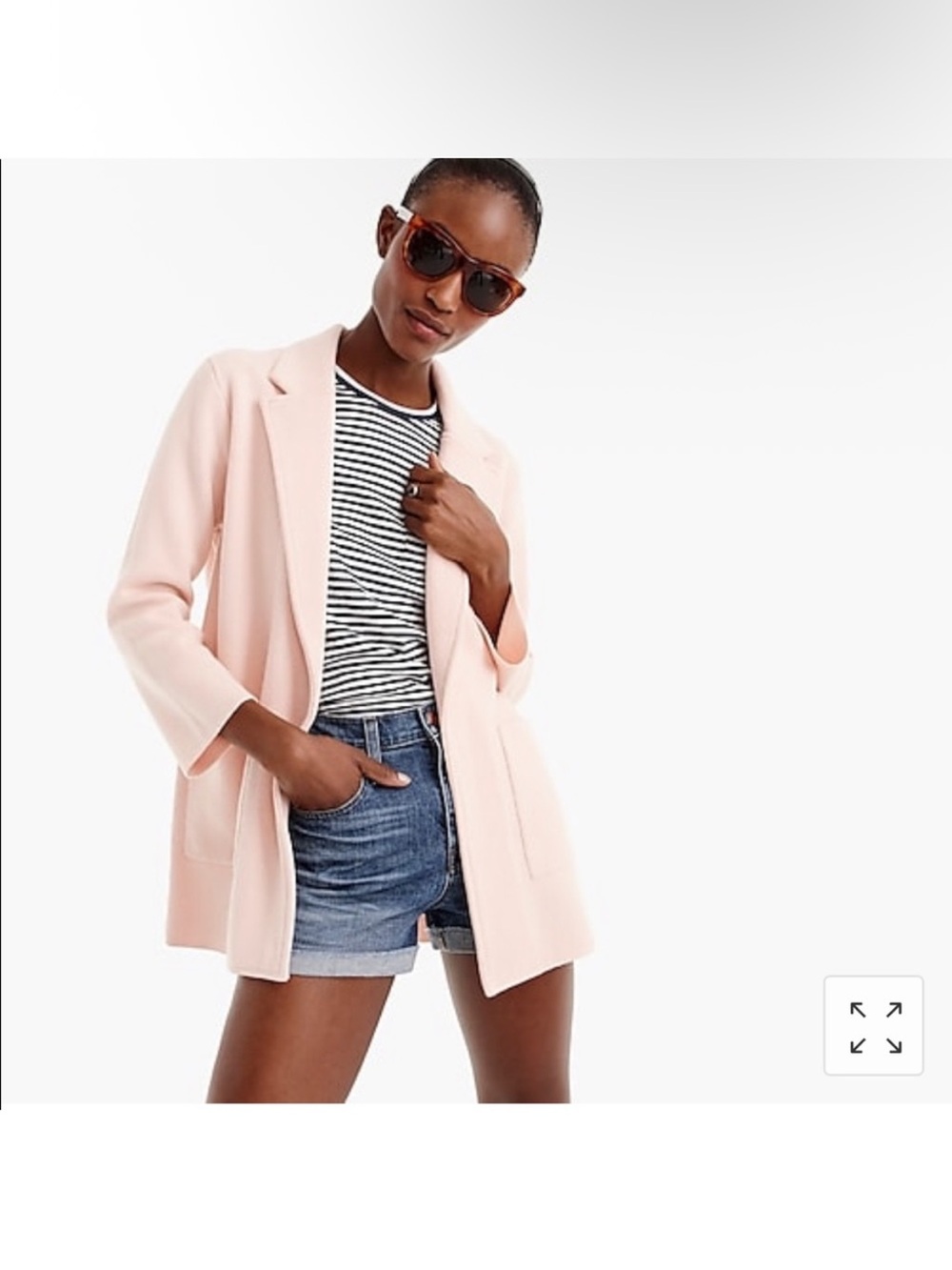 J. Crew 365 Peach Pink Sophie Wool Cotton Sweater Blazer- XS